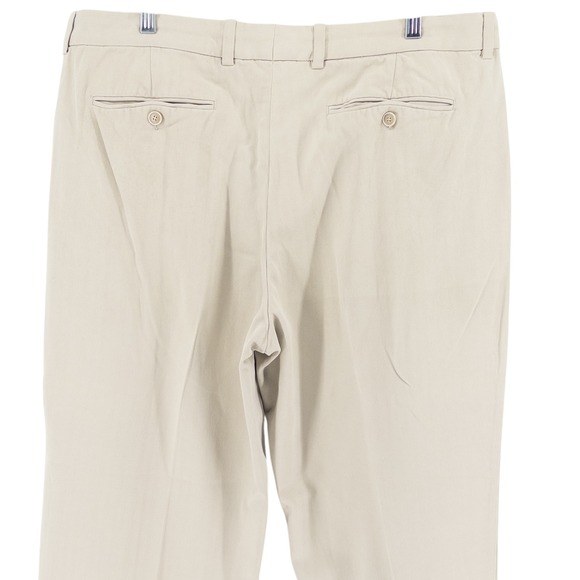 Tommy Bahama Mens 38x30 Ivory Silk Cotton Blend Dress Pants Slacks Pleated Front - Picture 6 of 15